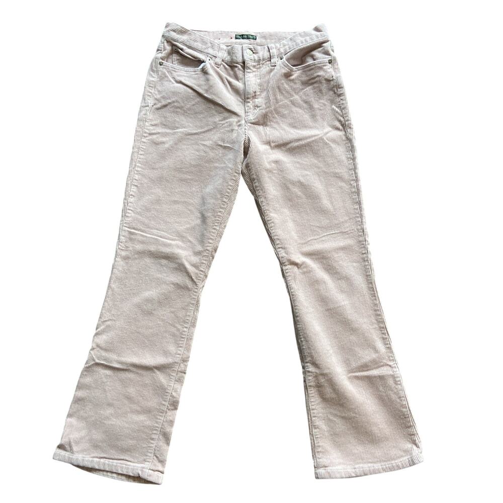 Polo Ralph Lauren Corduroy Pants Women Sz 8 Pink Mid Rise Classic Bootcut